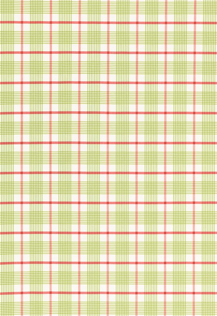 Schumacher Fabric St. Lucia Plaid Lime 68020 Calypso 100% Cotton Martindale 5,000 Horizontal: 3.375 and Vertical: 3.375 53.75 - My Fabric Connection -