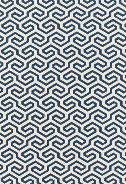 Schumacher Fabric Ming Fret Navy 66884 Chroma 75% Cotton, 25% Linen Martindale 18,000 Horizontal: 4.125 and Vertical: 5.5 50 - My Fabric Connection -