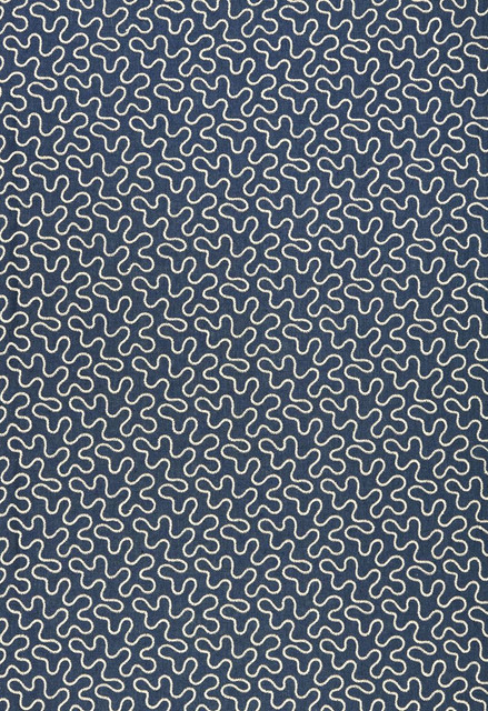 Schumacher Fabric Meander Embroidery Indigo 67600 Au-Naturel 67% Linen, 30% Viscose, 3% Spun Martindale 8,000 Horizontal: 6.5 and Vertical: 4.25 51.75 - My Fabric Connection -