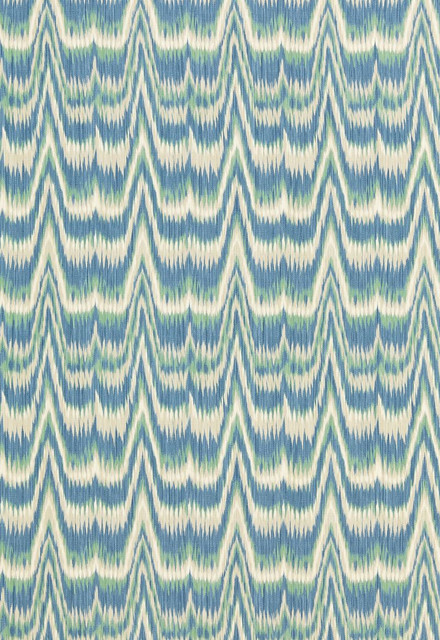 Schumacher Fabric Kamalia Ikat Print Aegean 175120 Classic-Prints 100% Cotton - Horizontal: 6.625 and Vertical: 18.875 53 - My Fabric Connection - Schumacher Fabric Kamalia Ikat Print Aegean 175120 Classic-Prints 100% Cotton - Horizontal: 6.625 and Vertical: 18.875 53 - My Fabric Connection -
