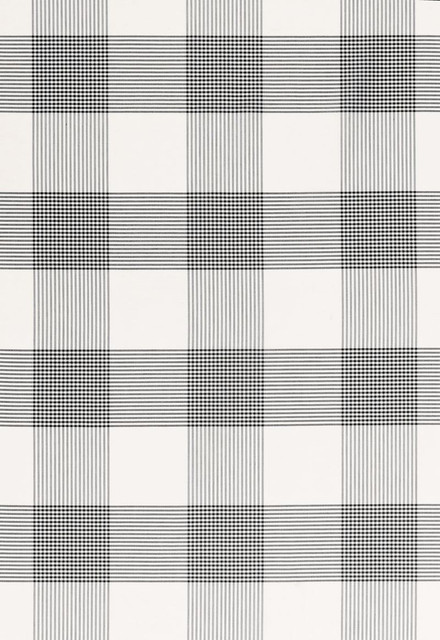 Schumacher Fabric Antigua Plaid Jet 68035 Calypso 100% Cotton Martindale 5,000 Horizontal: 8.875 and Vertical: 8.875 53.5 - My Fabric Connection -