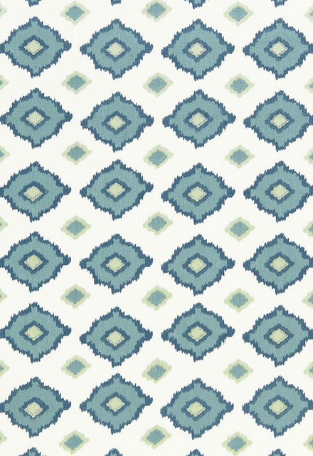 Schumacher Fabric Sikar Embroidery Sky 65782 Martyn-Lawrence-Bullard 61% Linen, 39% Cotton Martindale 12,000 Horizontal: 5.75 and Vertical: 5 52 - My Fabric Connection -