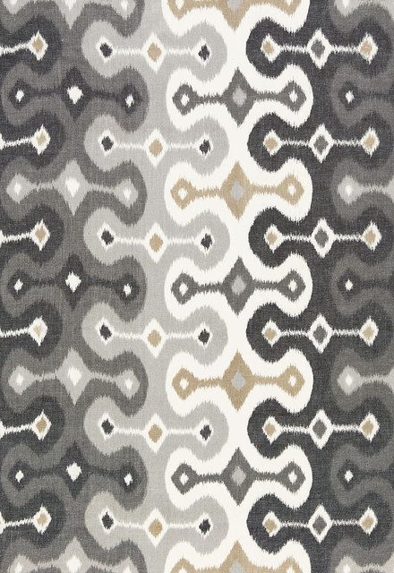 Schumacher Fabric Darya Ikat Stone 174833 Martyn-Lawrence-Bullard 55% Cotton, 45% Linen Wyzenbeek 20,000 Horizontal: 26.5 and Vertical: 15.25 53 - My Fabric Connection -
