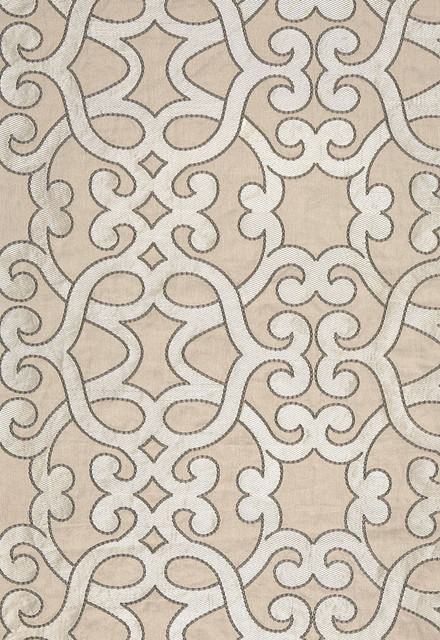Schumacher Fabric Amboise Linen Embroidery Greige 65181 Au-Naturel 61% Linen, 39% Viscose - Horizontal: 16.75 and Vertical: 15 50 - My Fabric Connection -