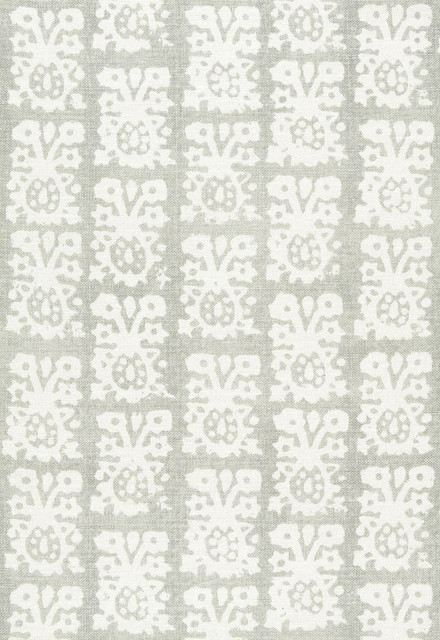 Schumacher Fabric Jakarta Linen Print Slate 174632 Au-Naturel 100% Linen - Horizontal: 26.5 and Vertical: 23.5 53 - My Fabric Connection -