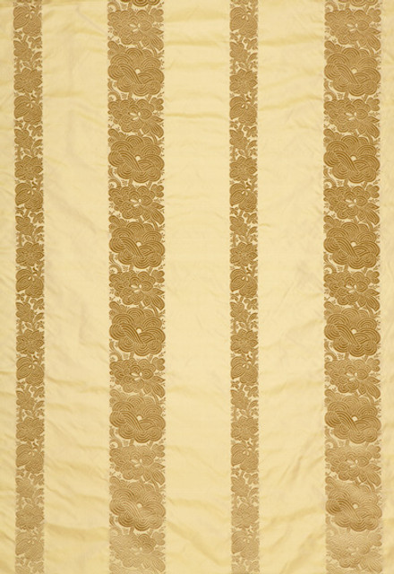 Schumacher Fabric Mandarin Silk Stripe Gold Dust 64434 COLLECTION-NAME-TBA-64430 100% Silk Martindale 3,000 Horizontal: 13.375 and Vertical: 5.375 54 - My Fabric Connection -