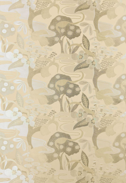 Schumacher Fabric Katsura Lampas Platinum 54072 Modern-Glamour 61% Viscose, 39% Cotton Wyzenbeek 25,000 Horizontal: 27.5 and Vertical: 24.5 55 - My Fabric Connection -