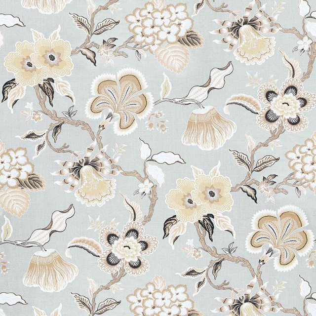 Schumacher Fabric Hothouse Flowers Mineral 174030 Celerie Kemble 27.0" - My Fabric Connection -
