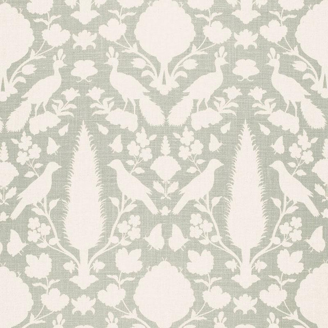 Schumacher Fabric Chenonceau Aquamarine 173562 Exuberant Prints 13.5" - My Fabric Connection -