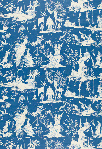 Schumacher Fabric Starry Night China Blue 172922 COLLECTION-NAME-TBA-172920 100% Cotton - Horizontal: 34 and Vertical: 20 68.5 - My Fabric Connection -