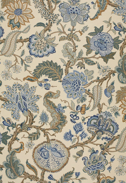 Schumacher Fabric Chalfont Porcelain 172743 Classic-Prints 100% Linen - Horizontal: 29 and Vertical: 49.5 58 - My Fabric Connection -
