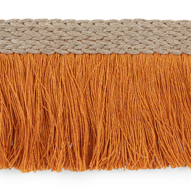 Schumacher Fabric Braided Linen Fringe Orange 76262 Free-Spirit 100% Linen - Horizontal: 1/2- and Vertical: - 5 - My Fabric Connection -