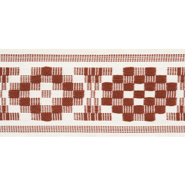 Schumacher Fabric Maidstone Tape Russet 75312 Chambray 100% Viscose - Horizontal: 6.125 and Vertical: - 3 - My Fabric Connection -