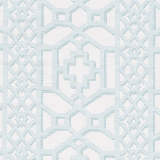 Schumacher Fabric Zanzibar Trellis Matte Winter Mint 175746 125Th Anniversary 13.5" - My Fabric Connection - Schumacher Fabric Zanzibar Trellis Matte Winter Mint 175746 125Th Anniversary 13.5" - My Fabric Connection -