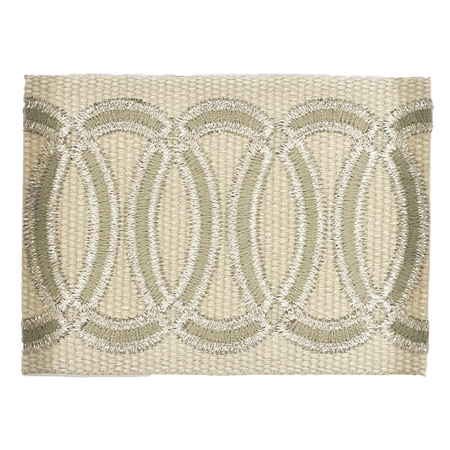 Stout Trim Zealot 1 Tan Moondust Trim 40% Linen 32% Spun Viscose 24% Polyester 4% Metallic CHINA Horizontal: 0 and Vertical: 0 2.38 in - My Fabric Connection -