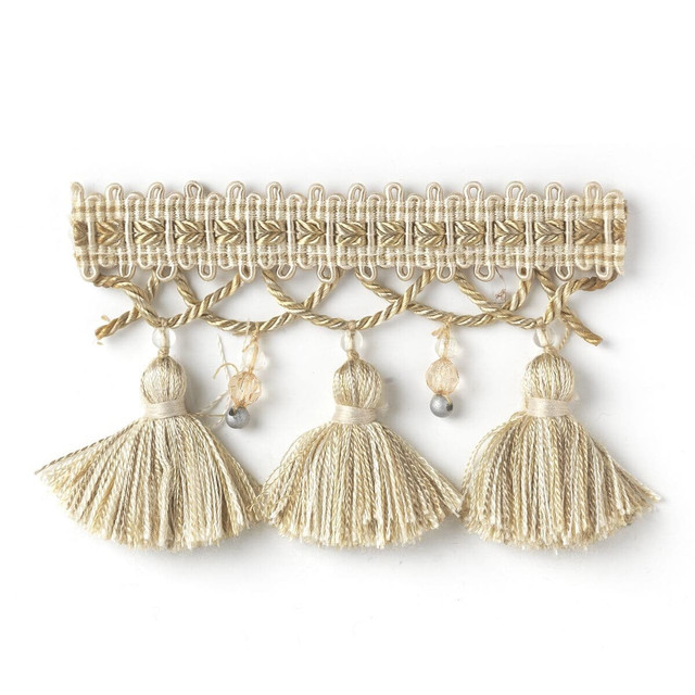 Stout Trim Lotus 1 Sand Bedazzle Trim 80% Spun Viscose 11% Polyester 9% Cotton CHINA Horizontal: 0 and Vertical: 0 2.25 in - My Fabric Connection -