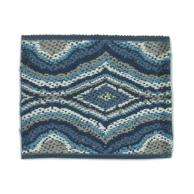 Stout Trim Cobra 5 Navy New World Trim Volume Ii 81% Spun Viscose 18% Polyester 1% Metallic CHINA Horizontal: 2.25 and Vertical: 0 2.88 in - My Fabric Connection -