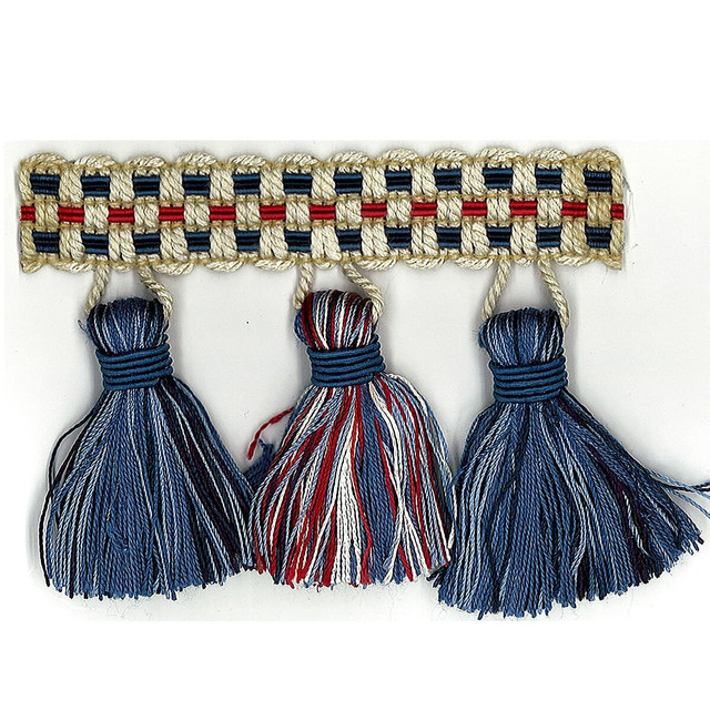 Stout Trim Sponsor 19 Americana Art Of Design Trim-2 Tassel Fringe 100% Spun Viscose CHINA Horizontal: 0 and Vertical: 0 3 in - My Fabric Connection -