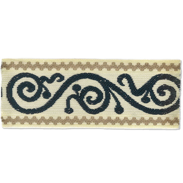 Stout Trim Delilah 2 Indigo Harmony Trim 58% Polyester 42% Spun Viscose CHINA Horizontal: 0 and Vertical: 0 2.5 in - My Fabric Connection - Stout Trim Delilah 2 Indigo Harmony Trim 58% Polyester 42% Spun Viscose CHINA Horizontal: 0 and Vertical: 0 2.5 in - My Fabric Connection -