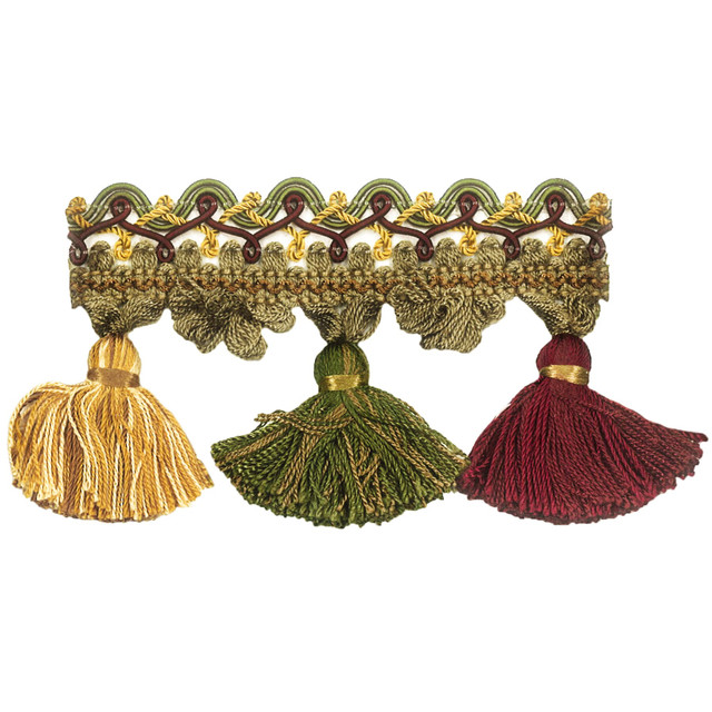Stout Trim Apollo 52 Cypress ART OF DESIGN TASSEL FRINGE 92%SVI 5%POL 3%COT CHINA </p><p>Repeat: 0 2.5 in - My Fabric Connection -