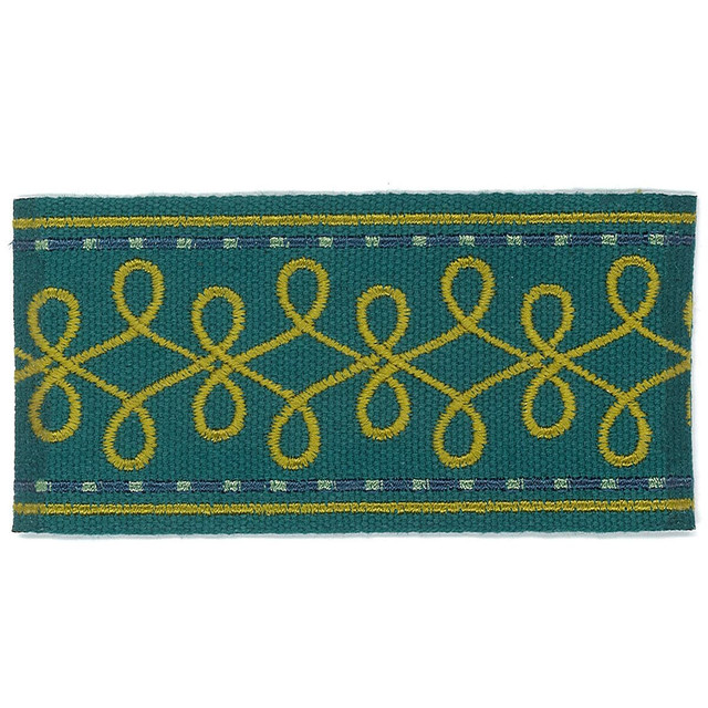 Stout Trim Katherine 5 Teal Accents Tapes & Borders 100% Spun Viscose CHINA Horizontal: 1 and Vertical: 0 2 in - My Fabric Connection -