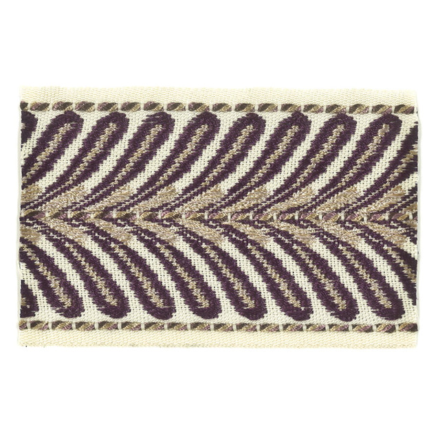 Stout Trim Mamzer 2 Plum Insights Trim 63% Spun Viscose 37% Polyester CHINA Horizontal: 0.5 and Vertical: 0 2.63 in - My Fabric Connection -