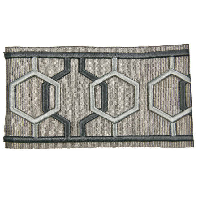 Stout Trim Emily 7 Charcoal Distinction Tapes 99% Spun Viscose 1% Polyester CHINA Horizontal: 3 and Vertical: 4 3 in - My Fabric Connection -