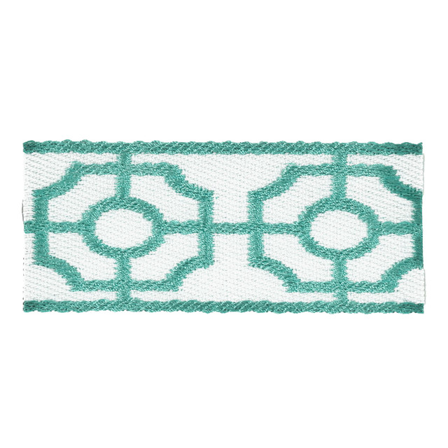 Stout Trim Rocco 4 Turquoise Insights Trim 54% Polyester 46% Spun Viscose CHINA Horizontal: 1.875 and Vertical: 0 2 in - My Fabric Connection -