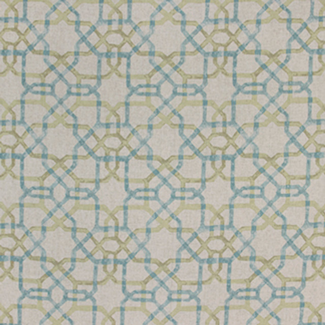 Carole Fabric Reaching Out Spa Seamist 80% Polyester, 20% Linen China Passes 30,000 Double Rubs Wyzenbeek Horizontal: 13 3/8" and Vertical: 12 5/8" 57" - My Fabric Connection -