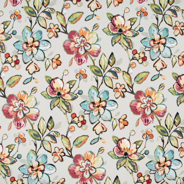 Carole Fabric Hadley Park Garden BREATHTAKING 100% Cotton- Soil & Stain Repellent India Passes 25,000 Double Rubs Wyzenbeek Horizontal: 27" and Vertical: 27" 54" - My Fabric Connection -
