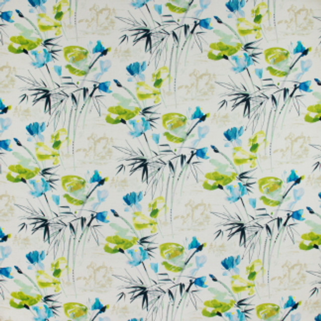 Carole Fabric Biretta Bluegrass Night Sky 100% Cotton -Soil & Stain Repellent S Korea Passes 15,000 Double Rubs Wyzenbeek Horizontal: 27" D and Vertical: 18" 54" - My Fabric Connection -