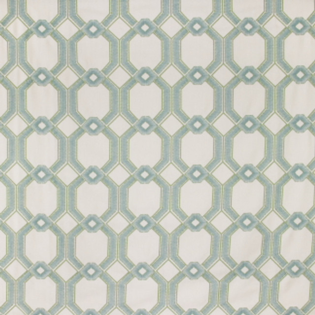 Carole Fabric Graceful Gate Sea Glass Seamist 100% Polyester India N/A Horizontal: 6 3/4" and Vertical: 6 1/2" 54" - My Fabric Connection -