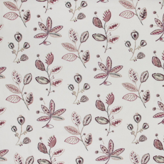 Carole Fabric Well Wishes Sangria Mulberry Sangria 70% Polyester, 30% Linen India N/A Horizontal: 25 1/2" D and Vertical: 18 7/8" 51" - My Fabric Connection -