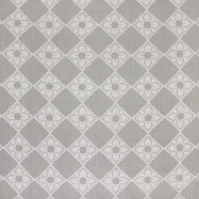Carole Fabric Kiss & Tell Silver Looking Glass 82% Polyester, 18% Linen CHINA - Horizontal: 5 3/4" and Vertical: 5 3/4" 53" - My Fabric Connection -