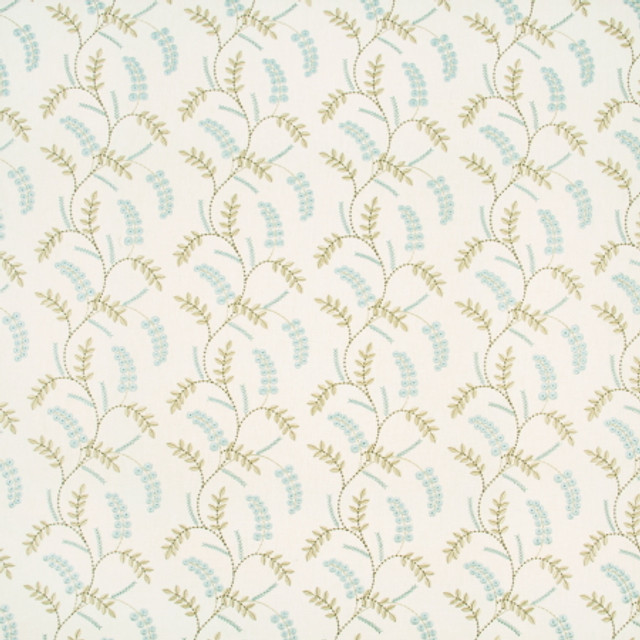 Carole Fabric Promises Promises Porcelain MOUNTAIN SKY 52% Cotton, 48% Polyester India Passes 30,000 Double Rubs Wyzenbeek Horizontal: 8 5/8" and Vertical: 9 1/8" 52" - My Fabric Connection -