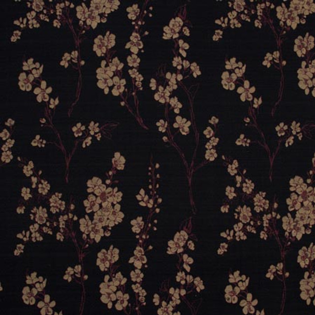 Carole Fabric Partly Sunny Autumn ONYX & IVORY 53% Polyester, 47% Cotton-Acrylic Backing China Passes 120,000 Double Rubs Wyzenbeek Horizontal: 27" and Vertical: 25 1/4" 55" - My Fabric Connection -