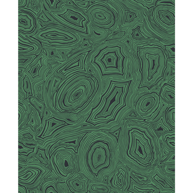 Cole & Son Wallcovering Malachite Emerald/Black COLE & SON FORNASETTI SENZA TEMPO PAPER - 100% United Kingdom - Horizontal: 20.5 and Vertical: 25.2 20.5 - My Fabric Connection -