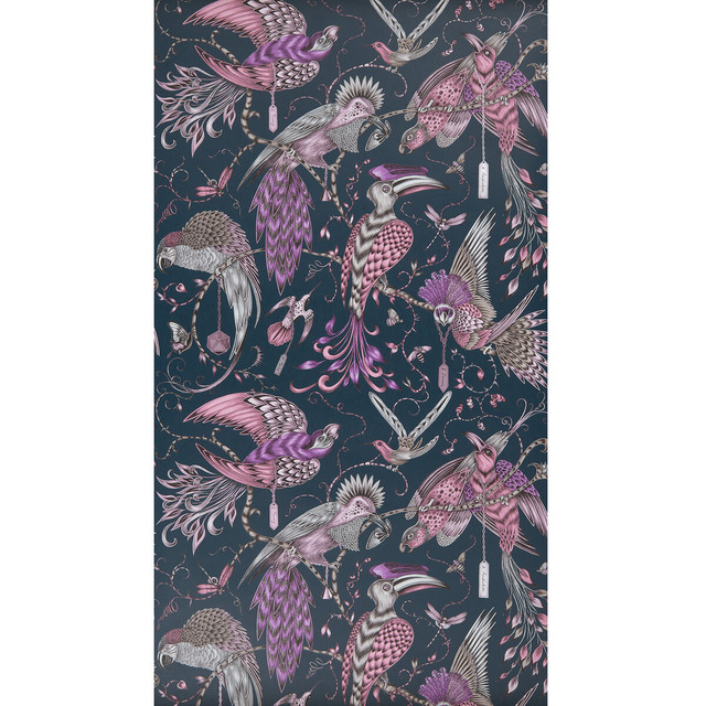 Clarke And Clarke Wallcovering Audubon Pink ANIMALIA BY EMMA J SHIPLEY FOR C&C NON WOVEN - 100% United Kingdom - Horizontal: 0 and Vertical: 20.5 20.5 - My Fabric Connection -