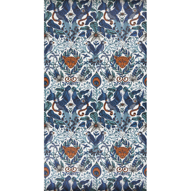 Clarke And Clarke Wallcovering Amazon Blue ANIMALIA BY EMMA J SHIPLEY FOR C&C - United Kingdom - Horizontal: 0 and Vertical: 18 20.5 - My Fabric Connection -