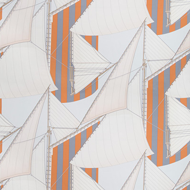 Lee Jofa Fabric St Tropez Print Slate/Spice