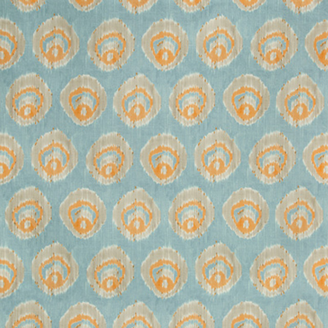 Lee Jofa Fabric Monaco Print Aqua/Melon Lee Jofa Fabric Monaco Print Aqua/Melon