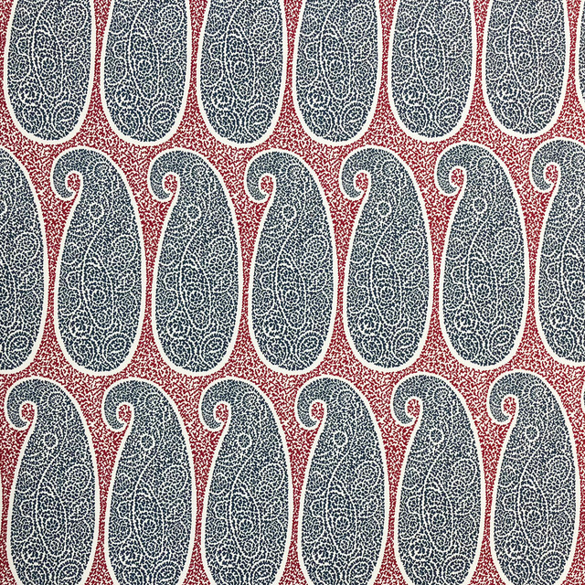 Gaston Y Daniela Fabric Yaiza Rojo/Azul LORENZO CASTILLO V VISCOSE - 70%;COTTON - 30% India MEDIUM Horizontal: 14 and Vertical: 33 54 - My Fabric Connection -