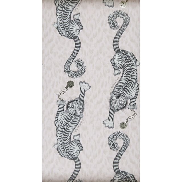 Clarke And Clarke Wallcovering Tigris Pink ANIMALIA BY EMMA J SHIPLEY FOR C&C - United Kingdom - Horizontal: 0 and Vertical: 25.25 20.5 - My Fabric Connection -