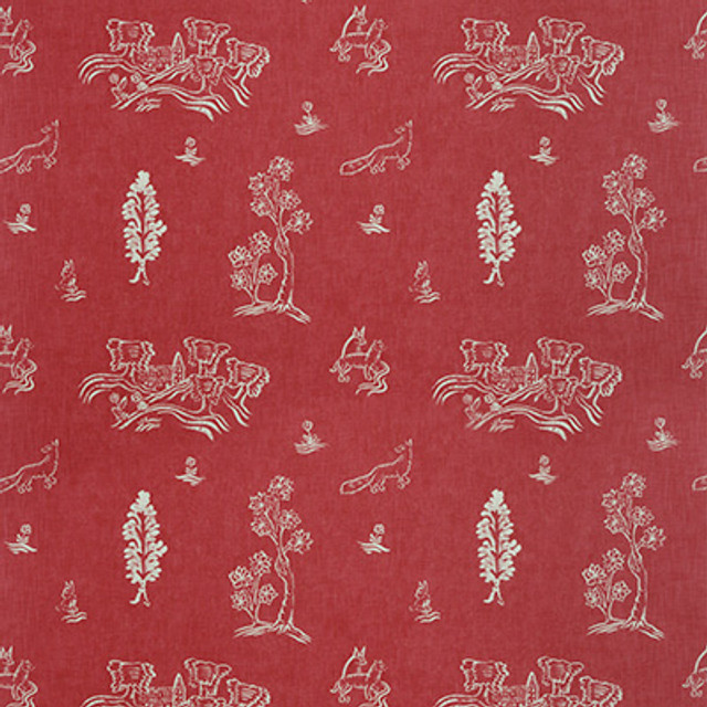 Kravet Couture Fabric Friendly Folk Huntsman Red