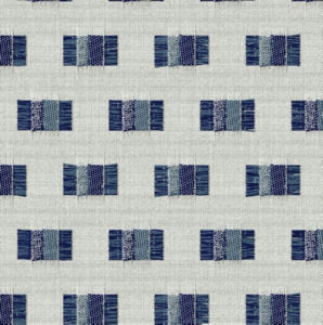 Norbar Fabric Oakmont Indigo Mix INSIDE OUT 100% SOLUTION DYED POLYESTER CHINA 2 1/2"V 1 3/4"H 54 - My Fabric Connection -