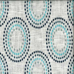 Norbar Fabric Salem Aqua 55% LINEN 45% RAYON CHINA 7 1/2"V 8"H 56 - My Fabric Connection -