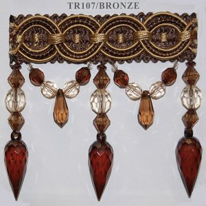 Norbar Fabric Tr107 Bronze 8-12 4" GIMP WITH BEAD - My Fabric Connection -