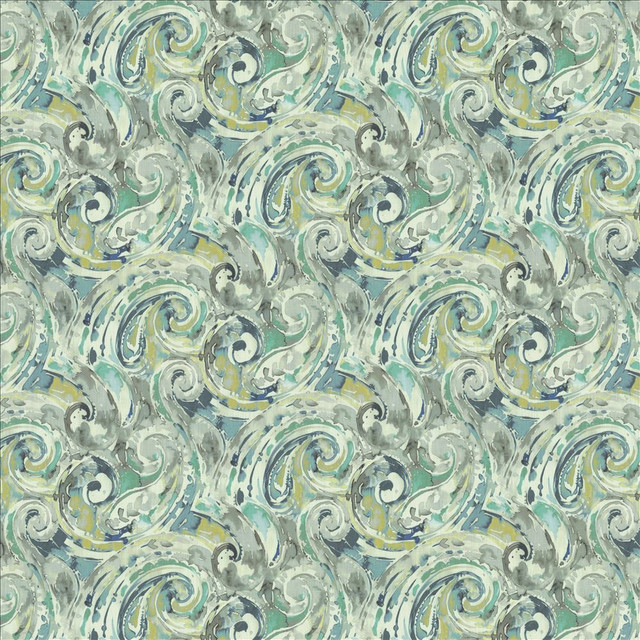 Kasmir Fabric Abstract Paisley Blue Lagoon 1453 100% Cotton
 SOUTH KOREA 30,000 Wyzenbeek Double Rubs Horizontal: 18 inches and Vertical: 17 4/8 inches 54 - My Fabric Connection -
