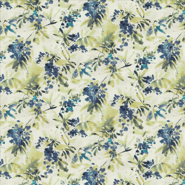 Kasmir Fabric Graceful Bloom Blue 1453 100% Cotton
 INDIA 9,000 Wyzenbeek Double Rubs Horizontal: 27 inches and Vertical: 16 inches 54 - My Fabric Connection -