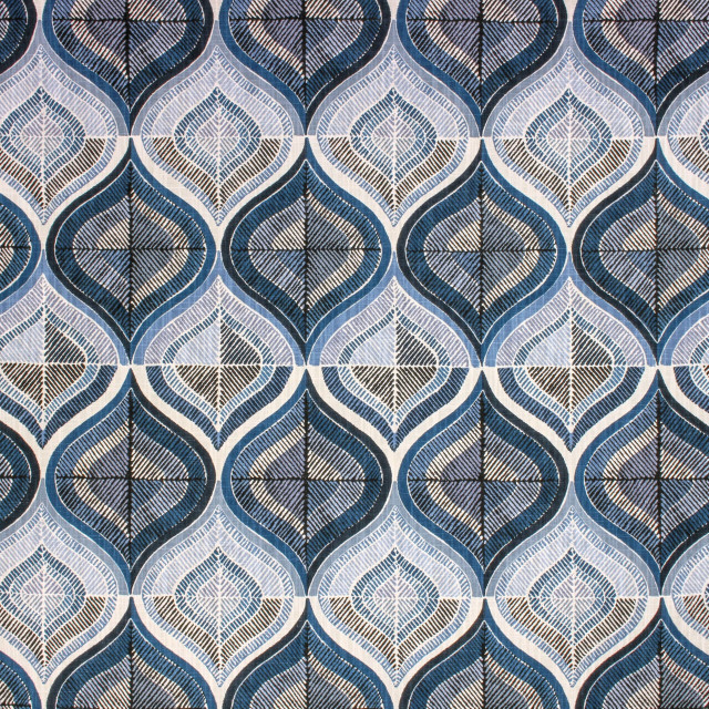 Norbar Fabric Alexa Indigo 100% POLYESTER TURKEY 18"V 6 3/4"H 54" - My Fabric Connection -